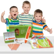 kids enjoying dimdu smart pen box numbers and letters