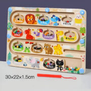 Wooden magnetic maze cartoon animals 1