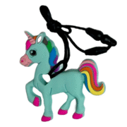 chew necklaces unicorn rainbow green single