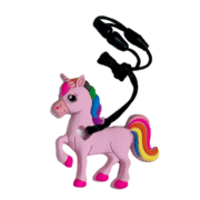 chew necklaces unicorn rainbow pink-single