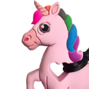 chew necklaces unicorn rainbow pink single-half