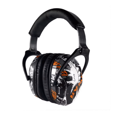 earmuffs-blue-dino-skeleton-design-front