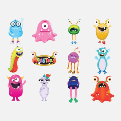 Fun Mini Monsters Tattoos - 4cm