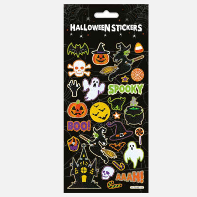 HALLOWEEN-SPOOKY-(BLACK)-LARGE-FOIL-STICKERS