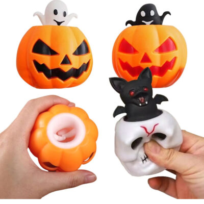 Halloween Pumpkin Ghost Squeeze-Pinch-Toy