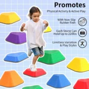 physical activity with stepping stones heart shape