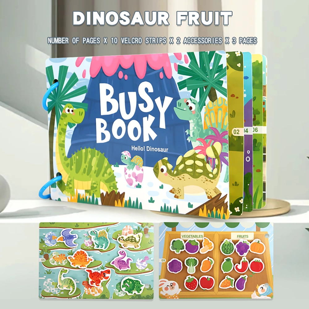 Quiet Busy Books 9 busy book - dinosaur fruit