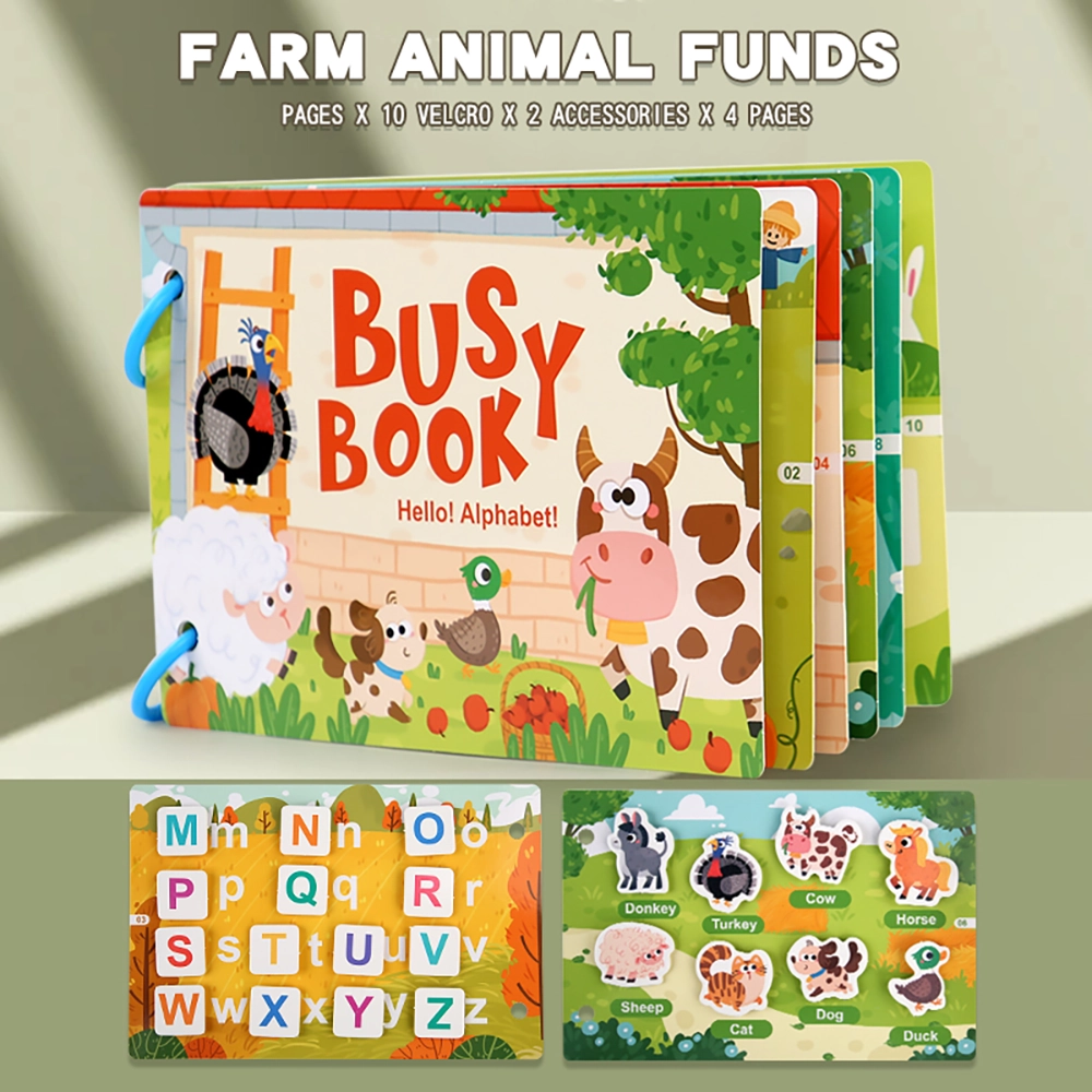 Quiet Busy Books 10 busy book - farm animal funds