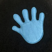 LED Fibre Optic Light Mat blue hand symbol