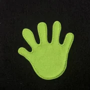 LED Fibre Optic Light Mat green hand symbol