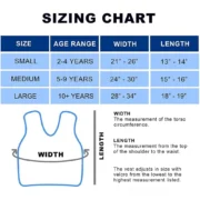 gravity vest for autistic children - size chart