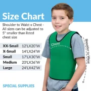 Adjustable Pressure Vest size chart