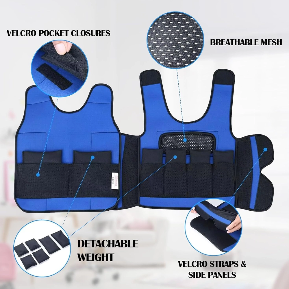 gravity vest for autistic children with velcro pocket