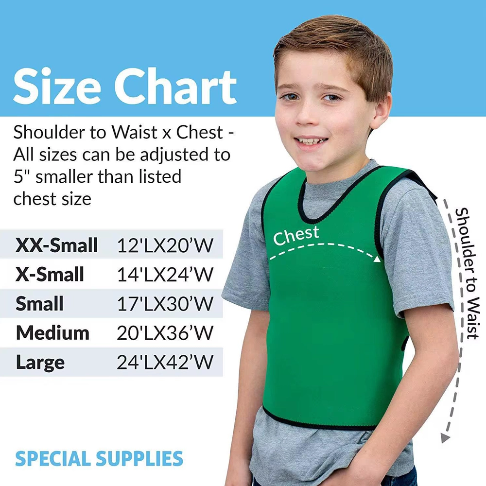 Adjustable Pressure Vest size chart