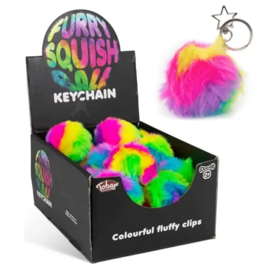 FURRY SQUISH BALL KEYCHAIN