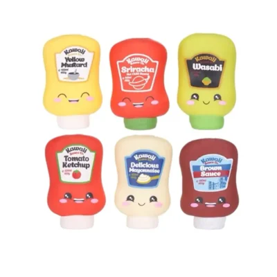 KAWAII SQUEEZE SAUCES 10CM 6 assorted