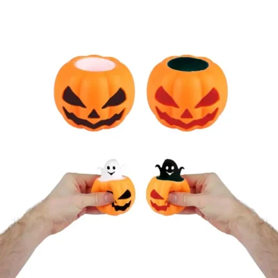 Halloween Pumpkin Squeeze Toy With Surprise Ghost