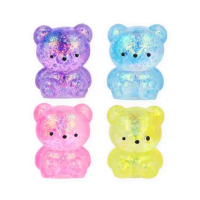 SQUEEZE BEAR WSUGAR & SPARKLE 6CM 4 colours