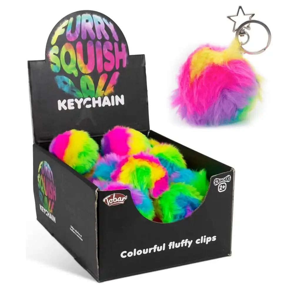 FURRY SQUISH BALL KEYCHAIN